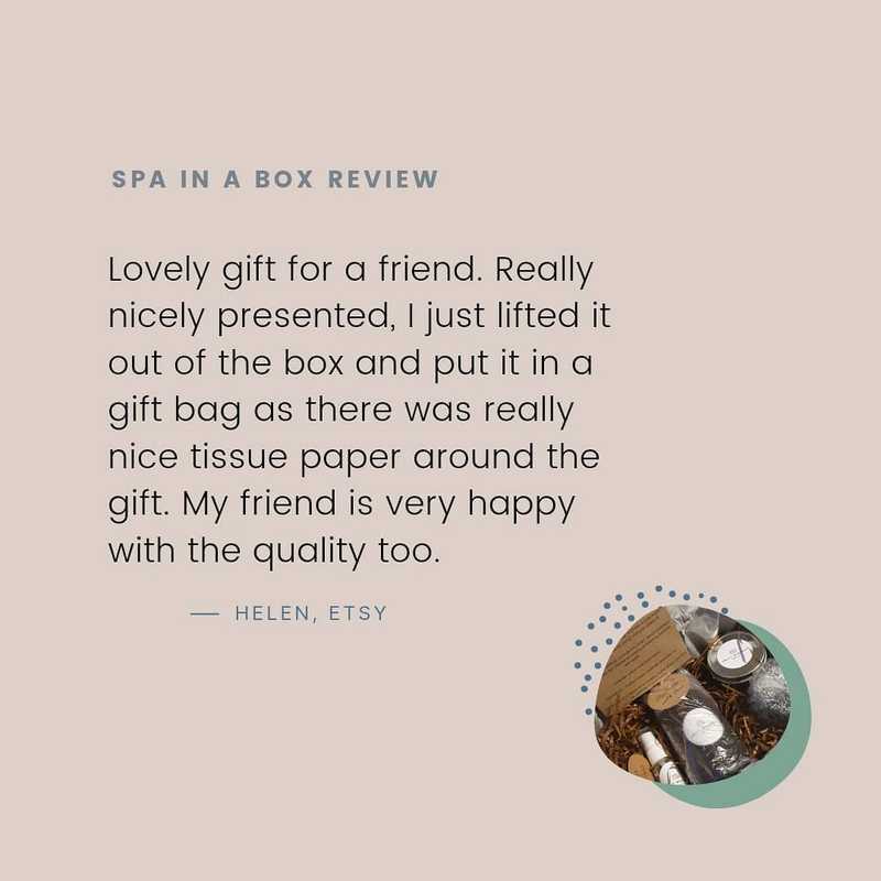 Thank you for your review Helen! 
I'm so glad your friend enjoyed her gift ❤ 

#etsyuk #etsysellersofinstagram #homemadeproducts #pampergifts #giftideas #giftbox #localbusiness #smallbusiness #supportsmallbusiness
